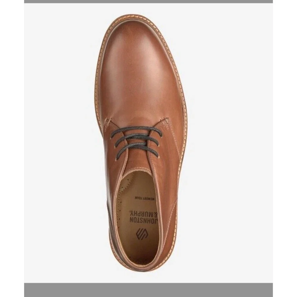 New Johnston & Murphy Calder 20-7280 Mahogany Leather Men Sz 13 Boots Crepe Sole